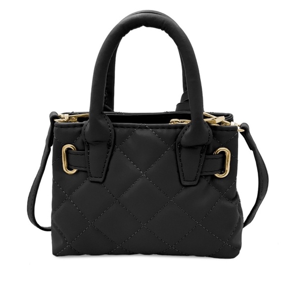 NWT‎ Badgley Mishka Black Mini Diamond Quilted Tote Gift Stocking Stuffer - Picture 3 of 6
